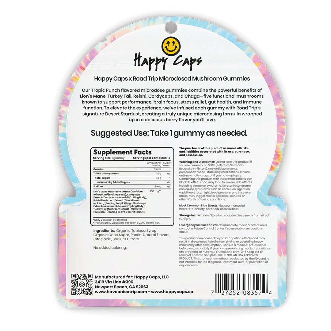 Tropic Punch gummies package back