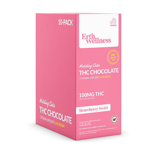 Wedding Cake THC chocolate retail packaging