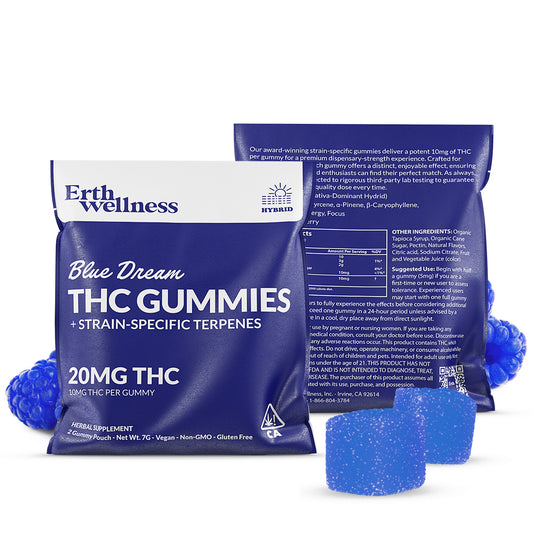 Δ9 THC Gummies – Blue Dream (Hybrid) | Strain Specific | Blue Raspberry (20mg Sample Pack)