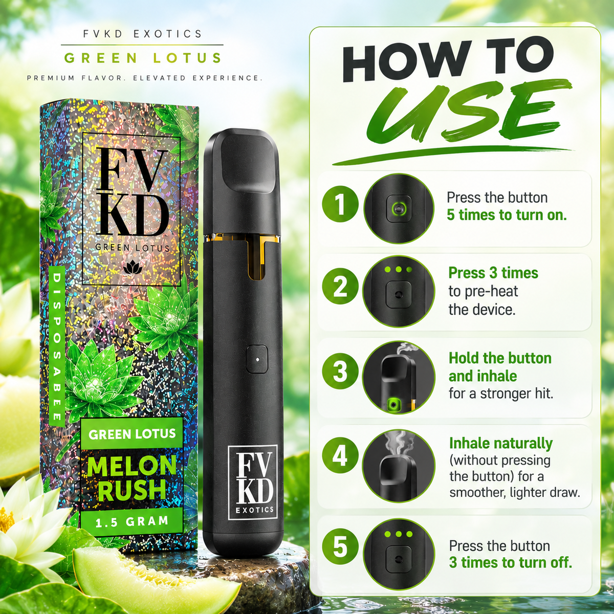 FVKD Green Lotus Disposables 1.5G (NEW)