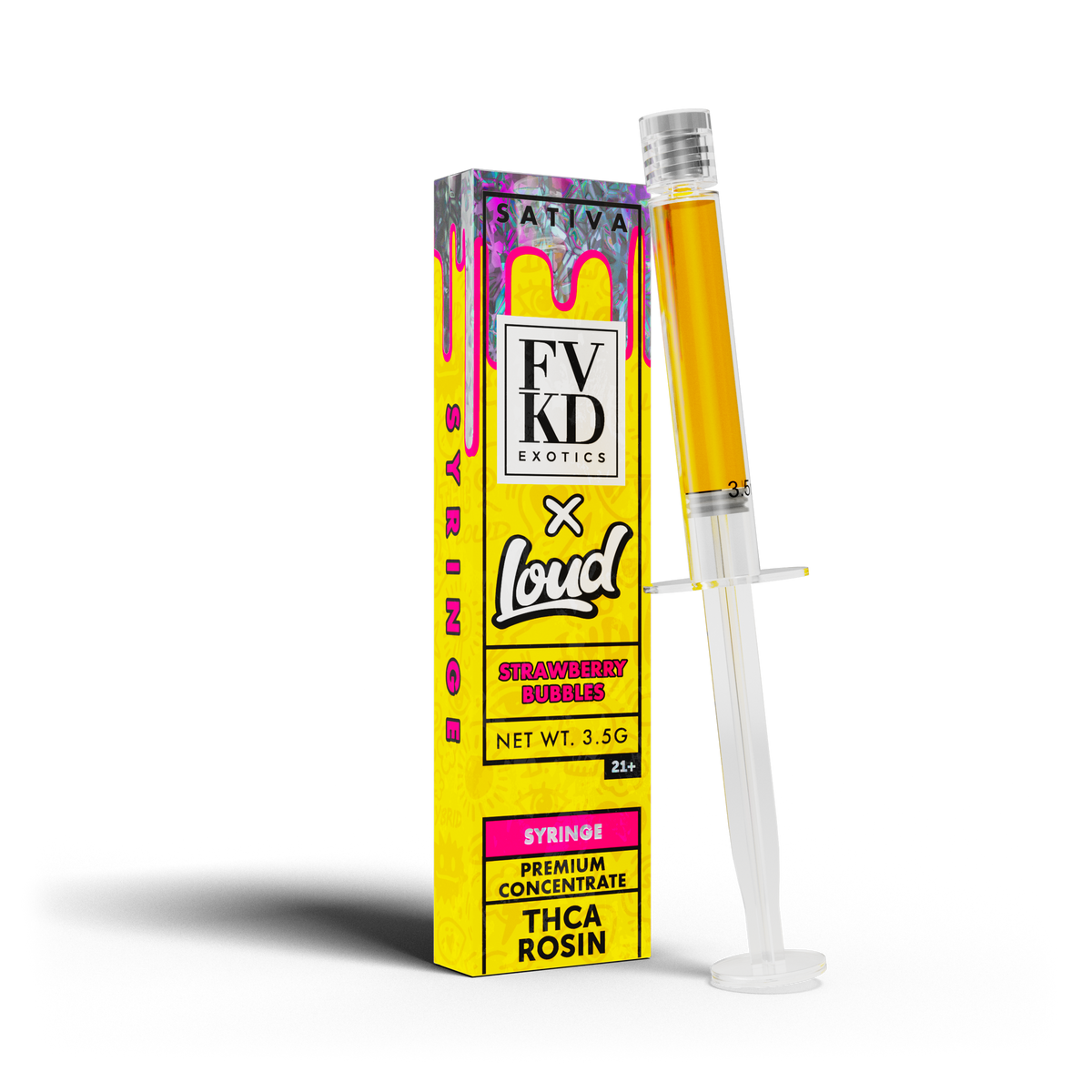 FVKD x LOUD Strawberry Bubbles rosin syringe
