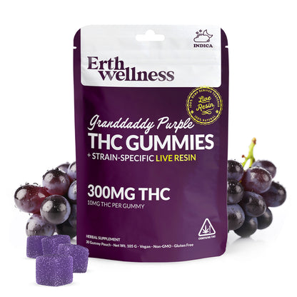 Δ9 THC Gummies – Granddaddy Purple (Indica) | Live Resin | Grape Berry (300mg)