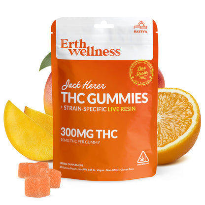 Δ9 THC Gummies – Jack Herer (Sativa) | Live Resin | Citrus Mango (300mg)