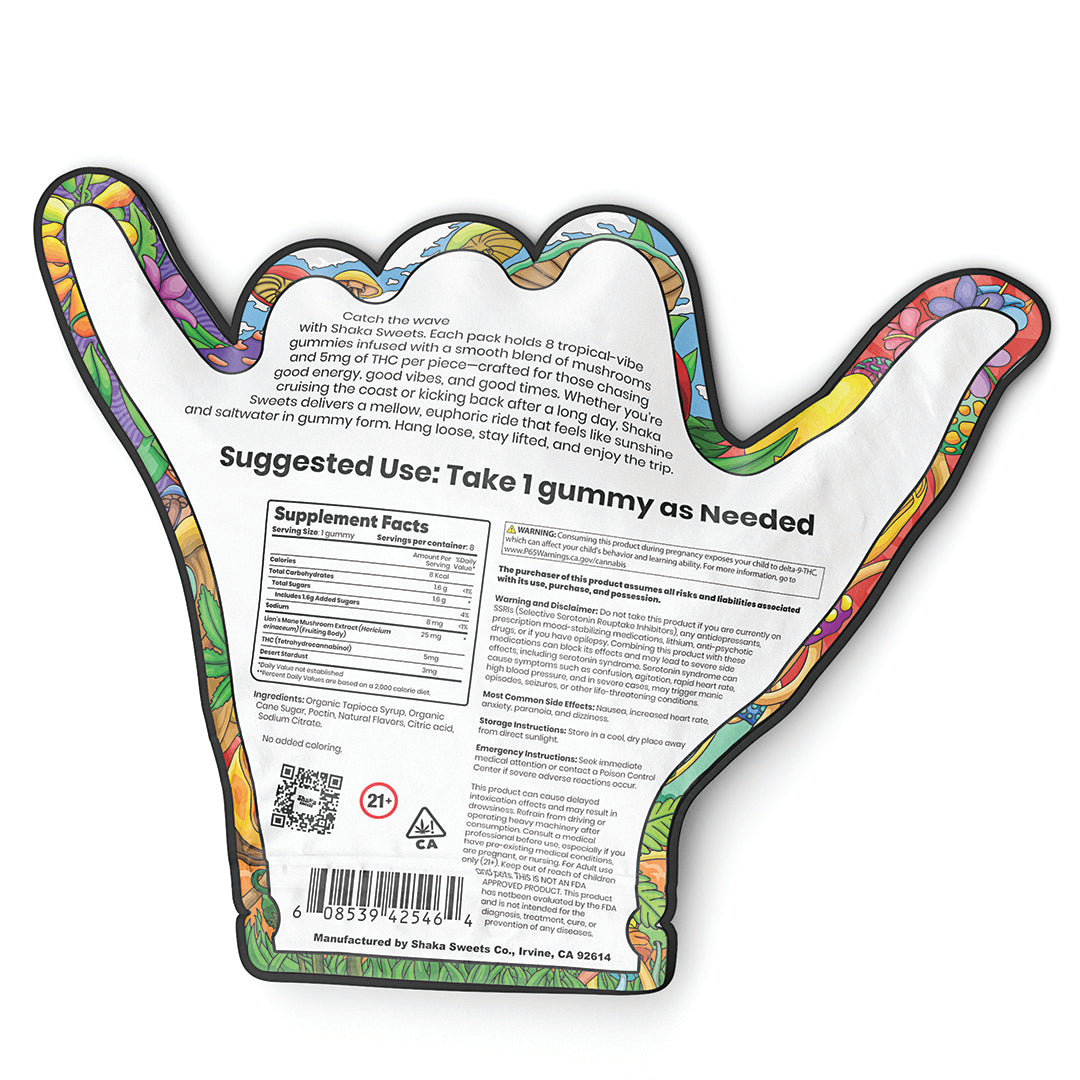 Shaka Sweets Magic Mushroom + THC Gummies | Papaya Flavor