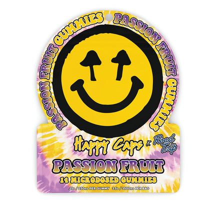 Happy Caps® x Road Trip - MICRODOSED Gummies + Functional Mushrooms - Passion Fruit