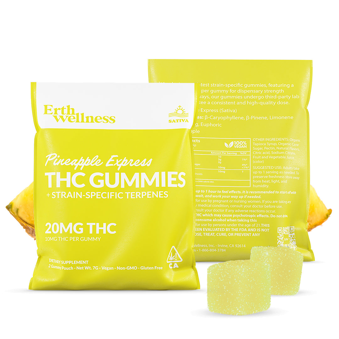 Δ9 THC Gummies – Pineapple Express (Sativa) | Strain Specific | Pineapple (20mg Sample Pack)