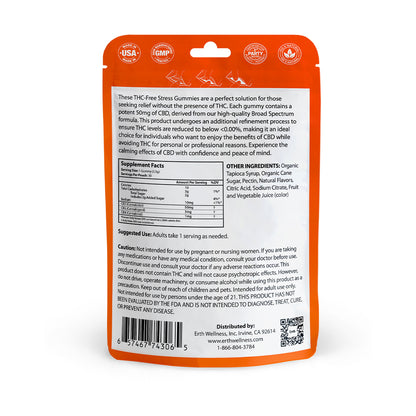 THC-Free STRESS Gummies - Juicy Orange (1500 mg CBD Total)