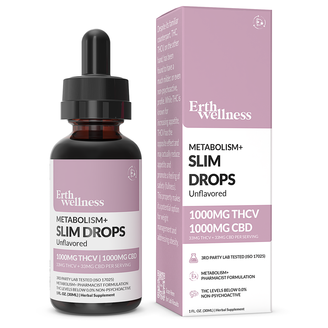 Metabolism+ SLIM DROPS 1000mg THCV : 1000mg CBD Drops