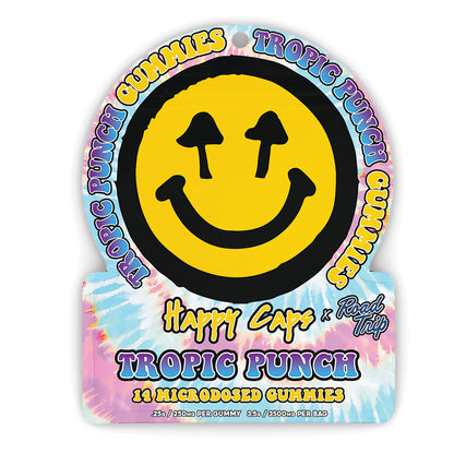 Happy Caps® x Road Trip - MICRODOSED Gummies + Functional Mushrooms - Tropic Punch