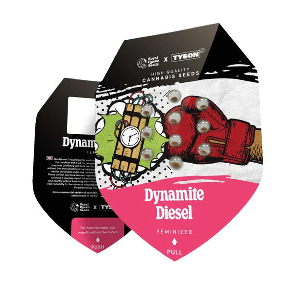 Royal Queen Seeds – Dynamite Diesel Feminized Seeds (Sour Diesel x Skywalker OG Indica-Dominant) – 3 Seeds