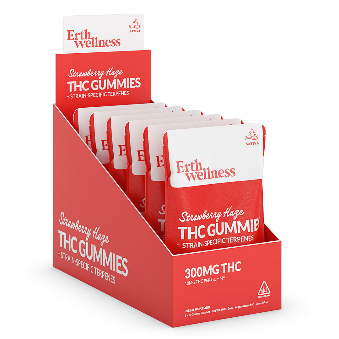 Δ9 THC Gummies – Strawberry Haze (Sativa) | Strain Specific | Strawberry (300mg)